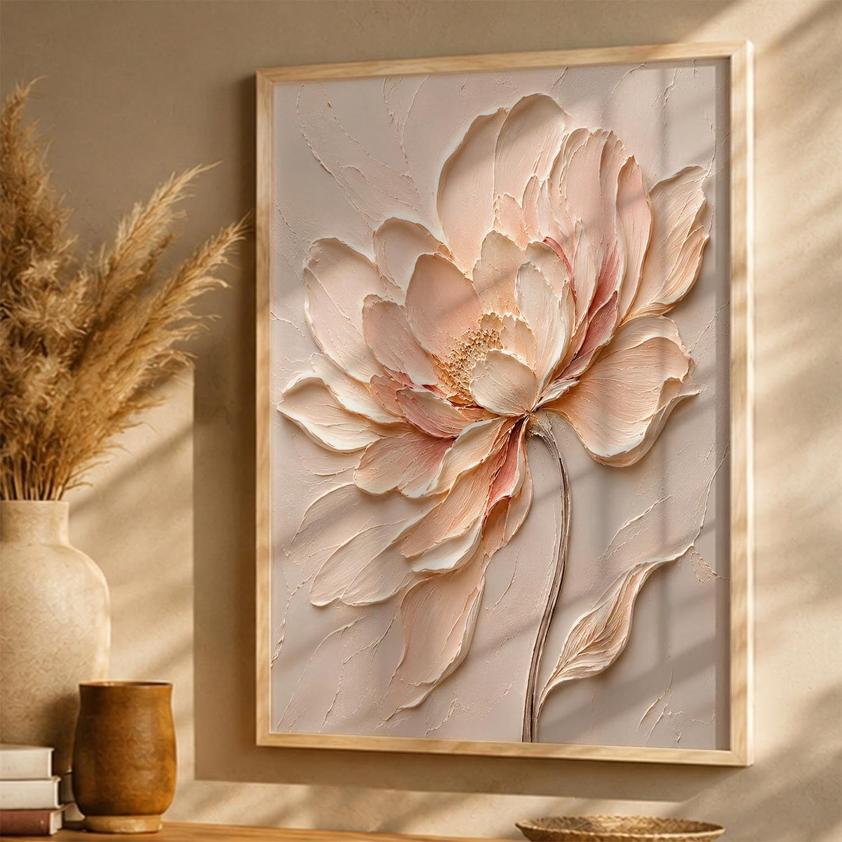 Floral Art Home Decoration Painting | Floral Painting With Frame For Living Room Bed Room Hotel Wall Decor Digital Reprint (14X20 inch)