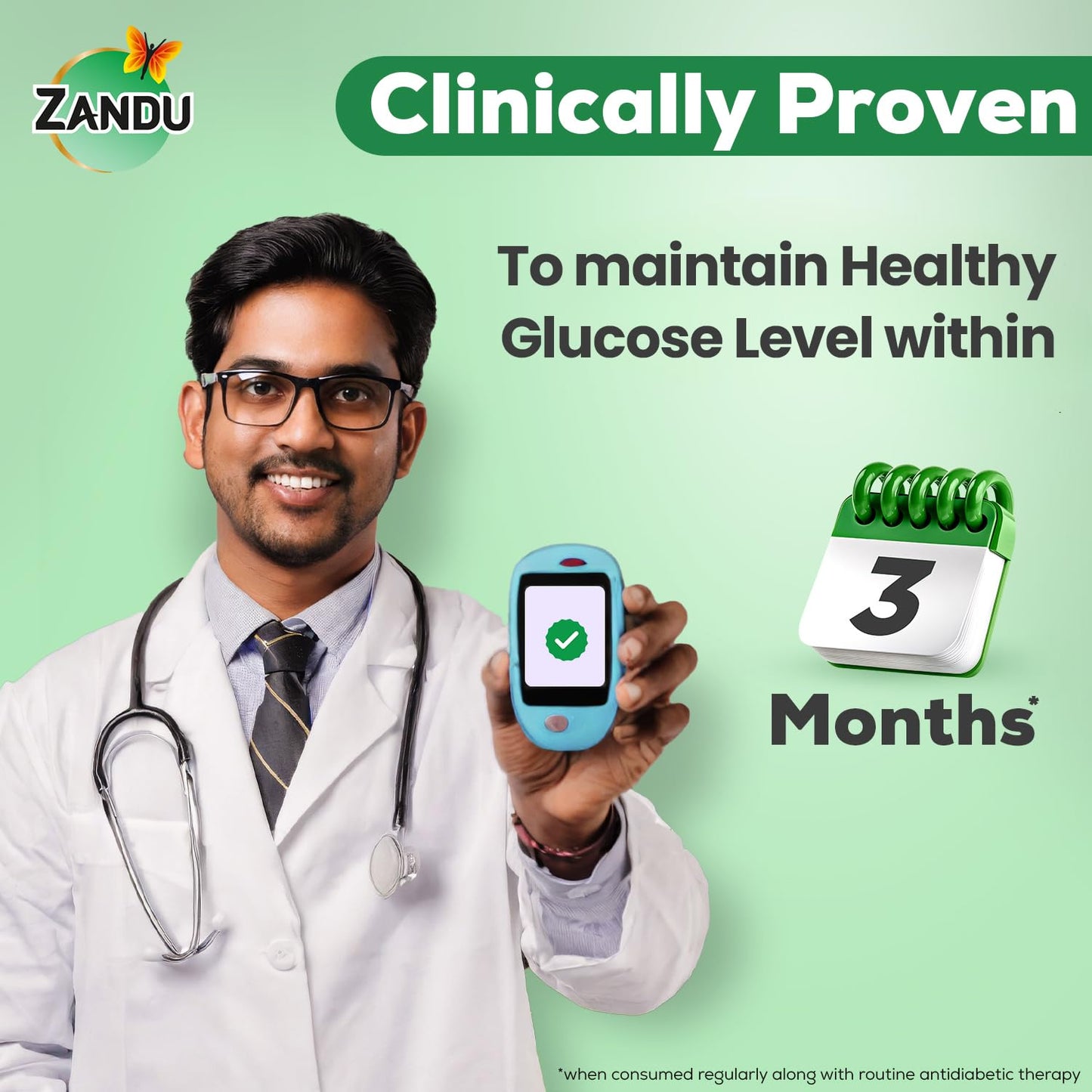 Zandu DiaBTS Tablets|Clinically Proven for results in 3 months| Safe, Natural & 100% Ayurvedic | Helps maintain Healthy Glucose Metabolism |Salacia for Healthy Sugar Management | 90 Tablets