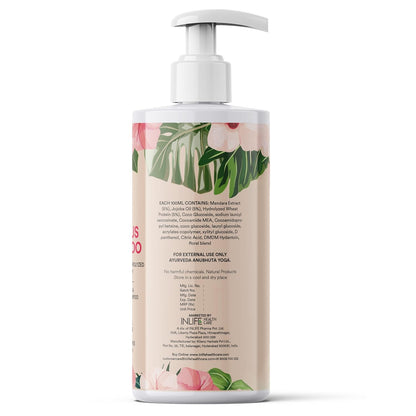 INLIFE Hibiscus Shampoo | Ayurvedic Natural | with Jojoba Oil & Hydrolyzed Wheat Protein | Dry and Frizzy Hair | Paraben & Sulphate Free | Women Men - 250ml (Pack of 1, 250)