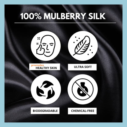 Friends of Meditation 100% Mulberry Silk Eye Mask, Super Smooth Sleep Mask and Blind Fold (Blue Floral)