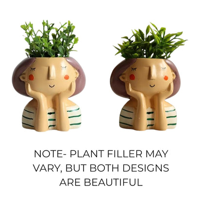Kawai Homes Showpiece for Home Decor - Cute Table Resin Miniature Decorative Stylish Figurines Items for Living Room Kitchen Kids Bedroom Study Room Decoration Accessories (Happy-Girl), 40 mm, Beige