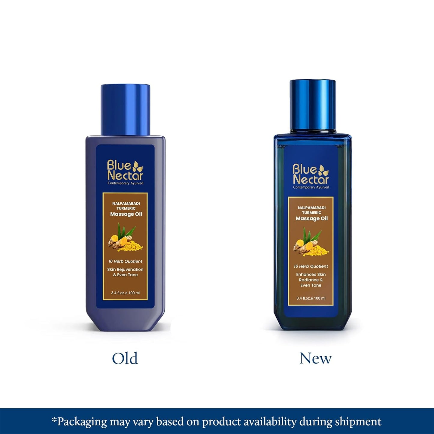Blue Nectar Nalpamaradi Thailam Skin Brightening Treatment Oil | Plant Based Body Oil and Face Oil for Glowing Skin Infused with Turmeric, Amla and Manjistha (16herbs, 100ml)