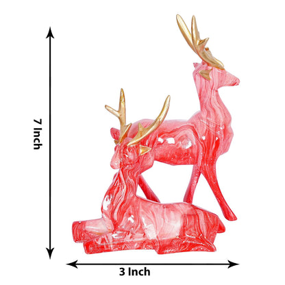 Deer Showpiece for Home Decor & Office Decor (Set of 2) 38% Off (Baby Pink) ,Resin