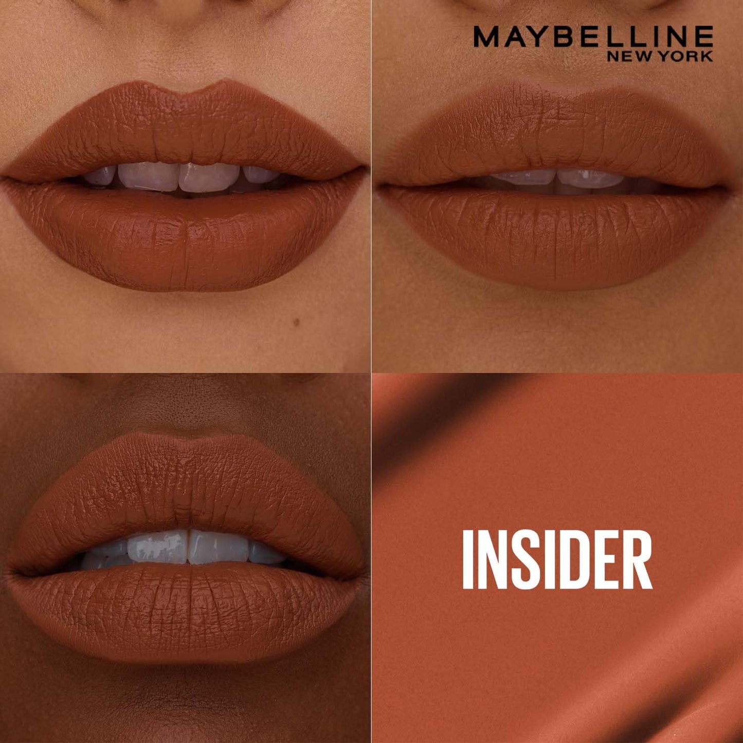 Maybelline New York Superstay Matte Ink Liquid Lipstick, Insider | No budge bold color for 16H | Transferproof, Waterproof, Foodproof | Brown skin friendly