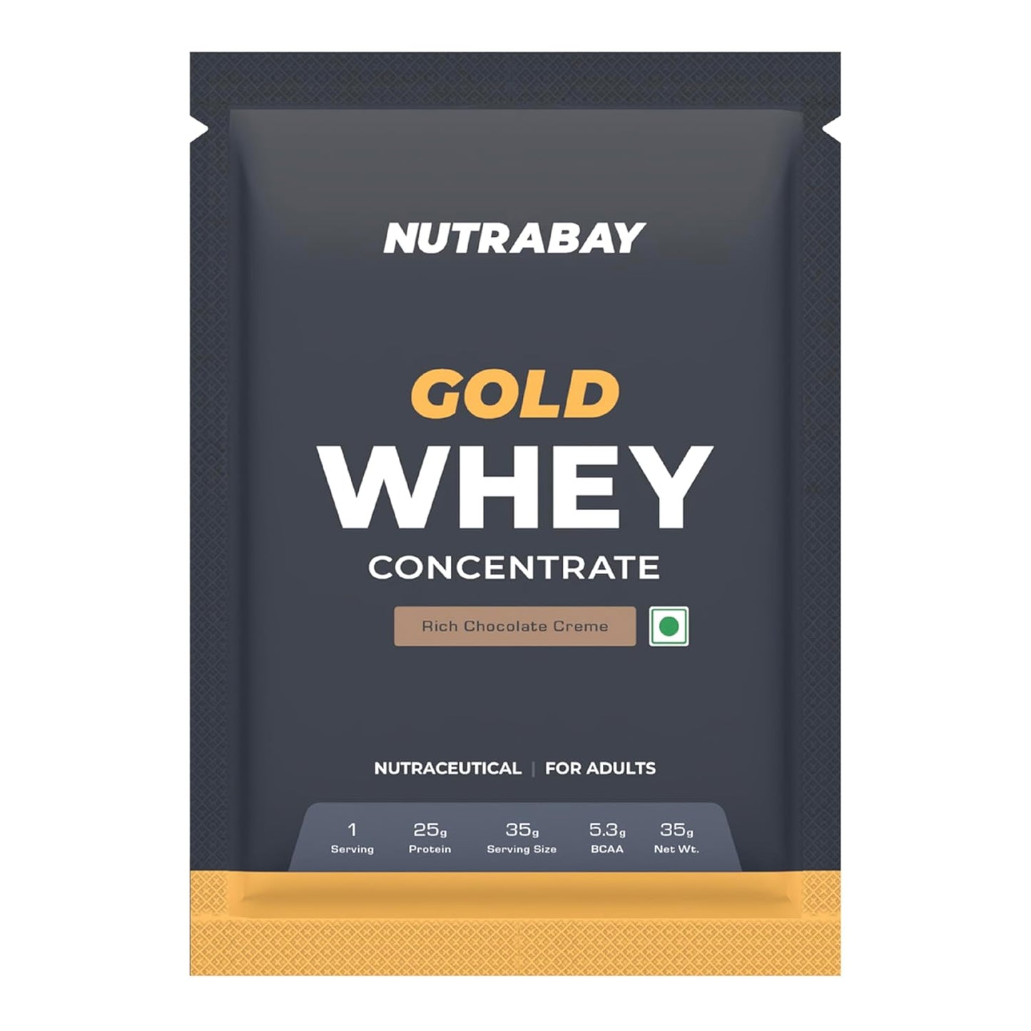 Nutrabay Gold Whey Concentrate package on a white background