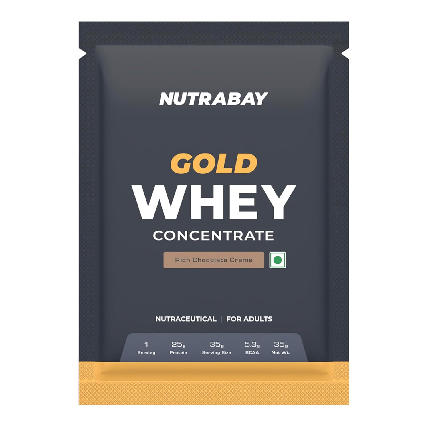 Nutrabay Gold Whey Concentrate package on a white background