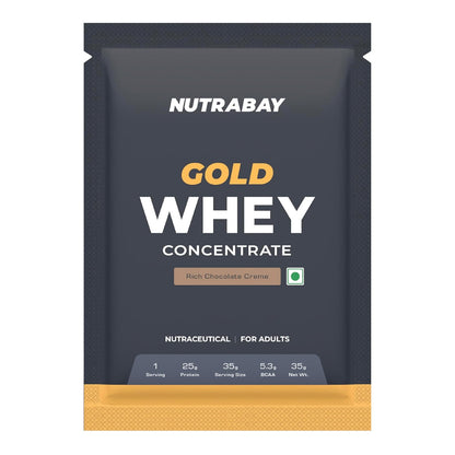 Nutrabay Gold Whey Concentrate package on a white background