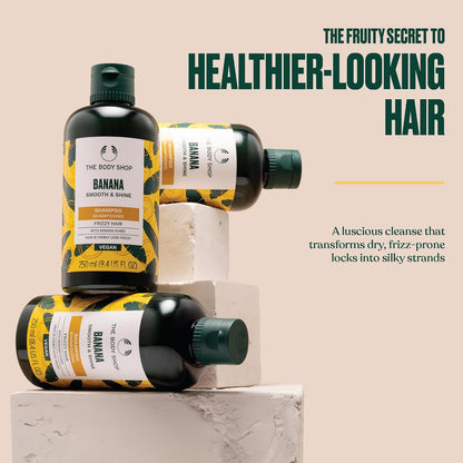The Body Shop Banana Truly Nourishing Shampoo, 400 ML - For Dry Hair Prone To Frizz | Vegan