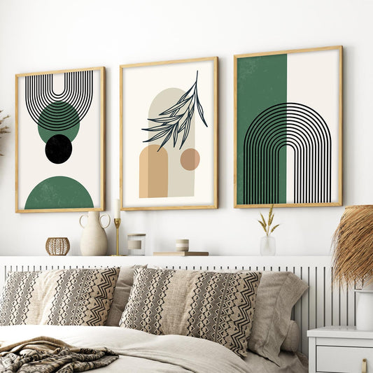 Boho wall Art Paintings Modern Art Framed Wall Painting for Living Room Bedroom - Wall Posters | Paintings with Frame Set of 3 (Boho 1, 10x13 inch)