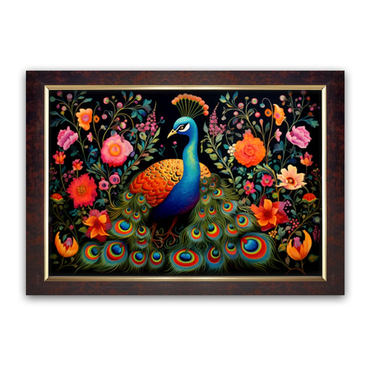 Premium Sparkle Lamination, Peacock Photo Frame, Copper Gold, 14x20 Inch 24273