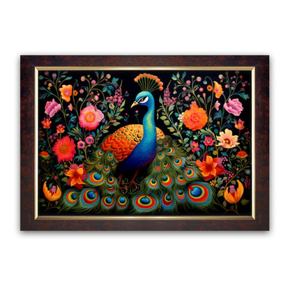 Premium Sparkle Lamination, Peacock Photo Frame, Copper Gold, 14x20 Inch 24273