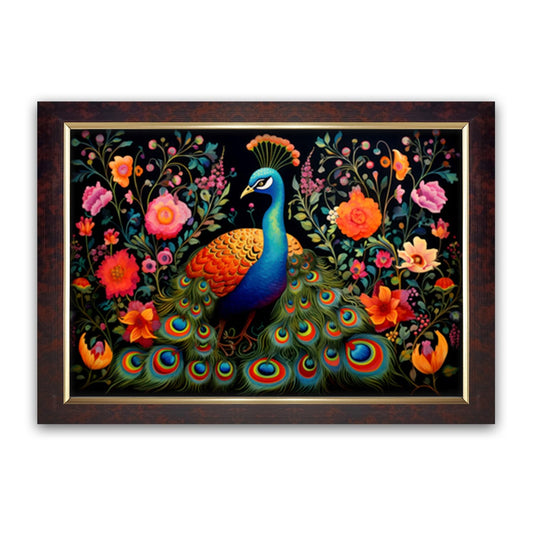 Premium Sparkle Lamination, Peacock Photo Frame, Copper Gold, 14x20 Inch 24273
