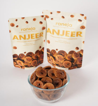 RANEJA Premium Dried Afghani Anjeer 400g | 100% Natural Healthy Snack Rich in Essential Nutrients | Perfect for Daily Snacking, Breakfast, Baking & Smoothies | Hygienically Packed