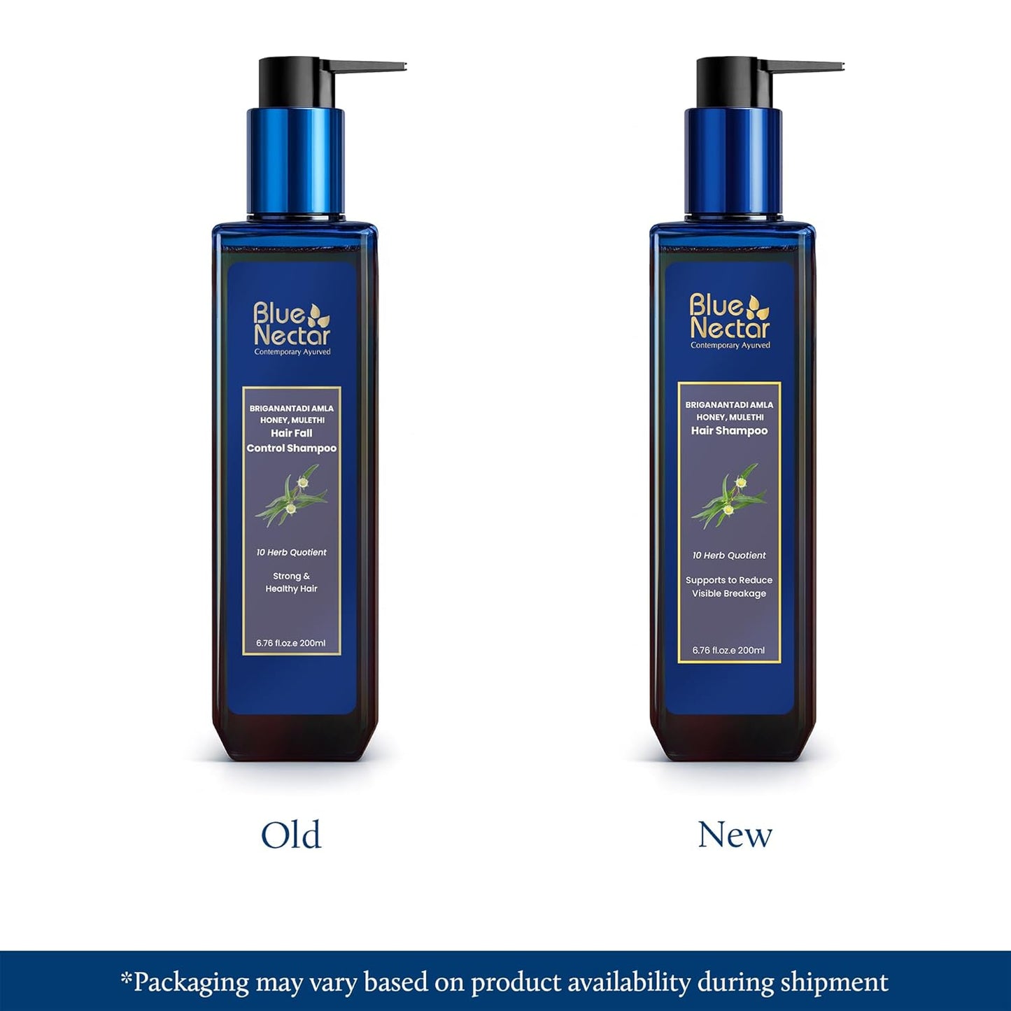 Blue Nectar Anti Hair Fall Shampoo with Amla, Honey and Mulethi, Paraben and Sulfate Free Shampoo for Women and Men (10 Herbs, 200 ml)