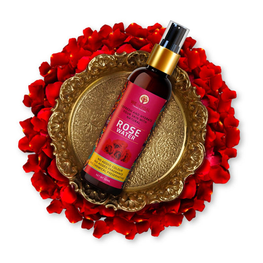 WE HERBAL Kannauj Rose Water 100ml, Pure SteamDistilled Rose Toner & Face Mist, Hydrates, Soothes, Brightens & Tightens Pores, Suitable for All Skin Types, No Alcohol, Preservatives or Added Fragrance