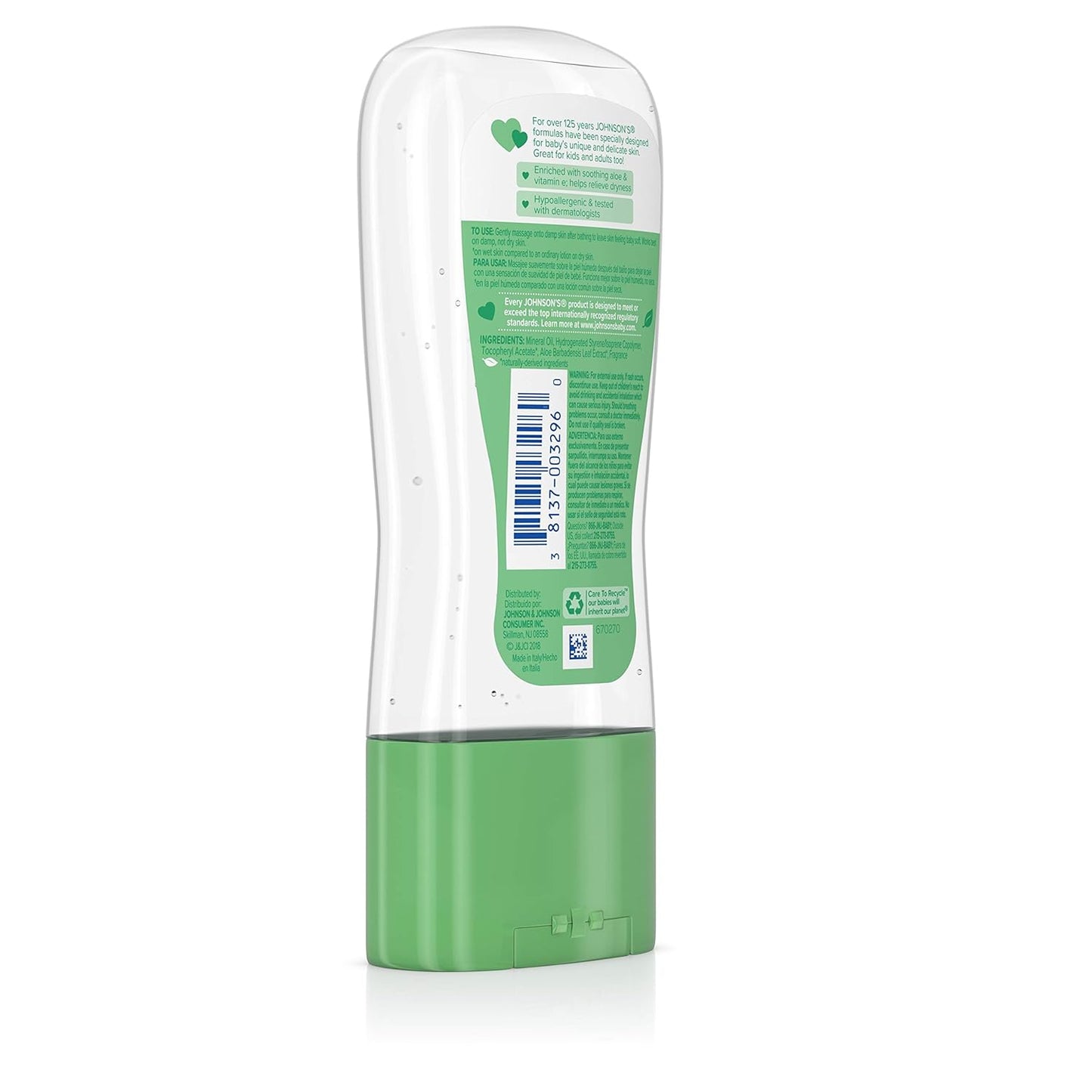 Johnson's Baby Gel Oil with Aloe & Vitamin E 6.5 Ounces
