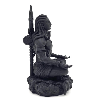 MurtiHome Mahayogi Shiva Idol, UV Resin, Black, 8.89 cm Tall