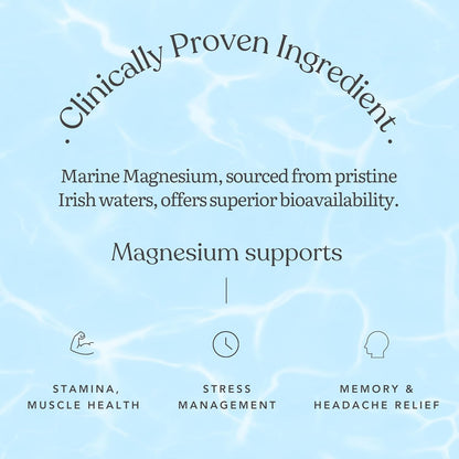 Zephivo Earthful Marine Magnesium | Sourced from Ireland Sea Waters | For Restful Sleep, Stress Relief, Muscle Relaxation | 30 Capsules (30 Days Pack)