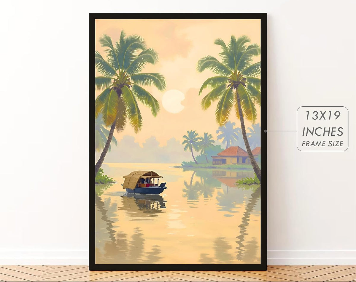 Big Aesthetic Indian Framed Posters Wall Decor Paintings For Living Room, Bedroom/Big Paintings For Wall Decoration/Posters Gift Items For Girls (13x19 Inches) (Village)