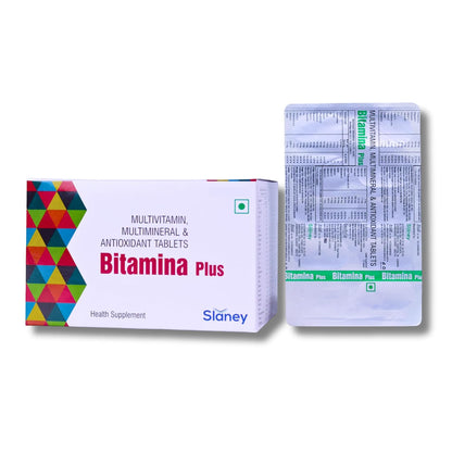 Slaney Bitamina Plus | Multivitamin Multimineral & Antioxidant Tablets | Daily Health Supplement for Immunity, Energy & Overall Wellness | 10 Tablets | Slaney