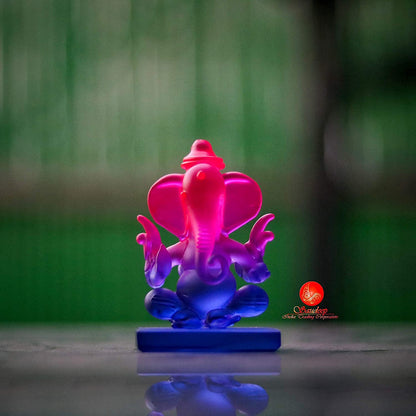 Ganesha Idol for Car Dashboard | Beautiful Ganesh Murti for Home Temple | Ganpati Figurine Statue Showpiece Sculpture for Office Desk (Purple)