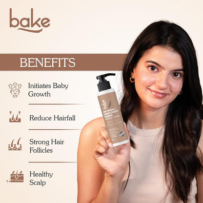 BAKE Rosemary Anti Hair Fall Shampoo for Hair Growth, Hair Fall & Dandruff Control with Black Onion & Methi Dana, Reduces Hair Loss & Prevents Hair Damage, For Men & Women - 200ml