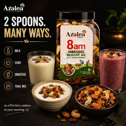 Azalea Fresh Premium Dry Fruits Mix 500gm | Healthy Trail Mix with Almonds, Cashews, Cranberries, Raisins & Seeds | Superfood Nut Mix for Daily Energy & Snacking (500 gram)