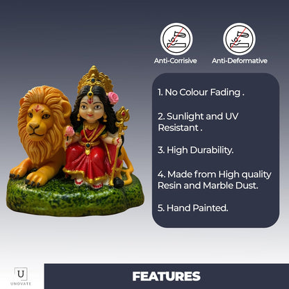 UNOVATE Durga MATA Idol for Car Dashboard, Home | Durga ji Murti | Navratri