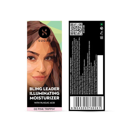 SUGAR Cosmetics Bling Leader Illuminating Moisturizer with 1% Kojic Acid | Strobe Cream | 2-in-1 Moisturizer + Highlighter | 50ml - 02 Pink Trippin