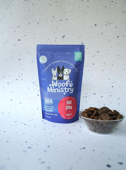 Woof Ministry Buff Bites for Dogs, Minimal Ingredient Dehydrated Dog Treats (Non Veg Treats -100 Grams), All Life Stages, dry