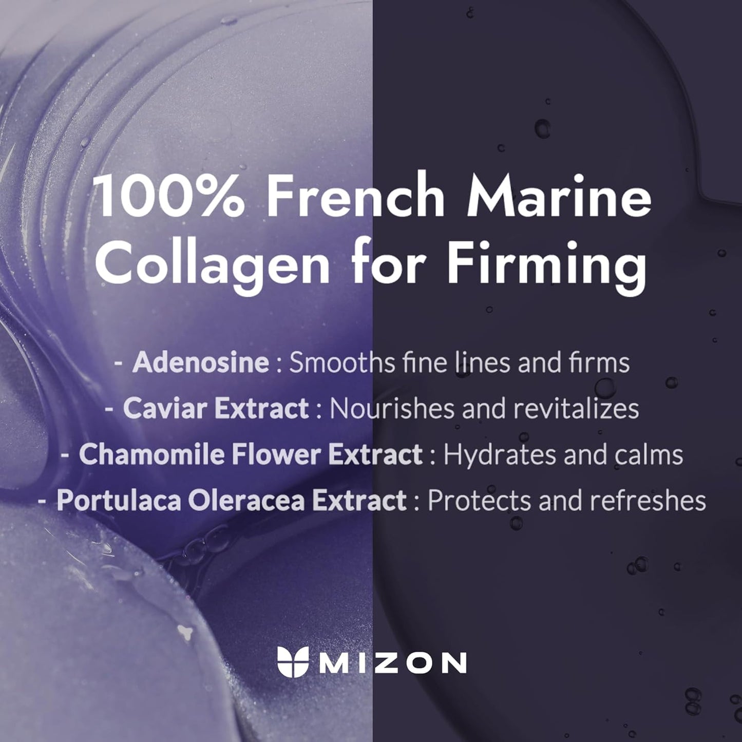 MIZON Under Eye Collagen Patches with Marine Collagen, Eye Gel Treatment Masks for Puffy Eyes, Dark Circles, Moisturizing Improves Elasticity, 60 Pcs