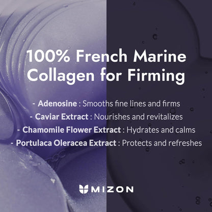 MIZON Under Eye Collagen Patches with Marine Collagen, Eye Gel Treatment Masks for Puffy Eyes, Dark Circles, Moisturizing Improves Elasticity, 60 Pcs
