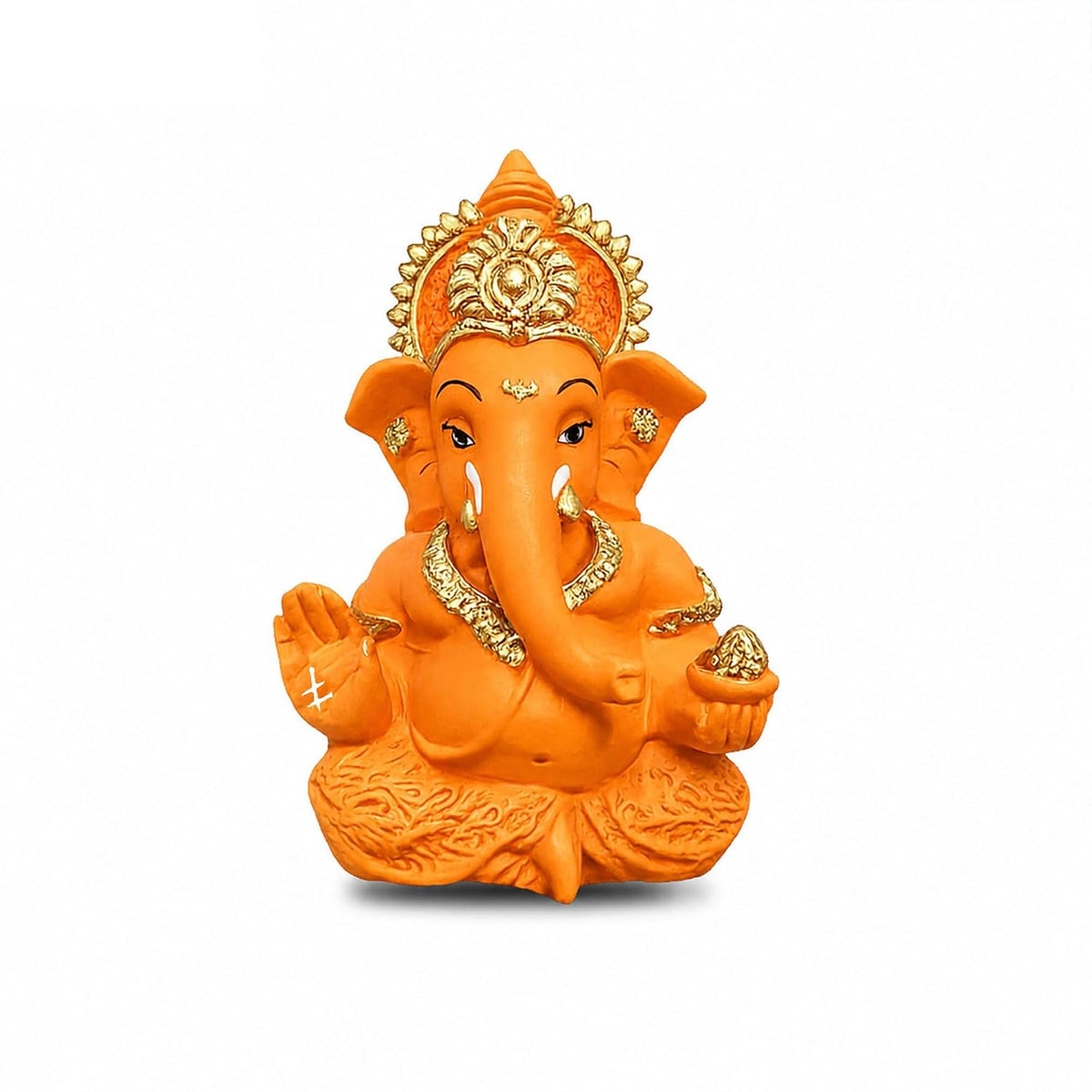 Premium Lord Ganesha Idol for Car Dashboard | 3.5 Inch Resin Ganpati Murti | Elegant Home & Office Decor Showpiece Mustard Yellow SIA485
