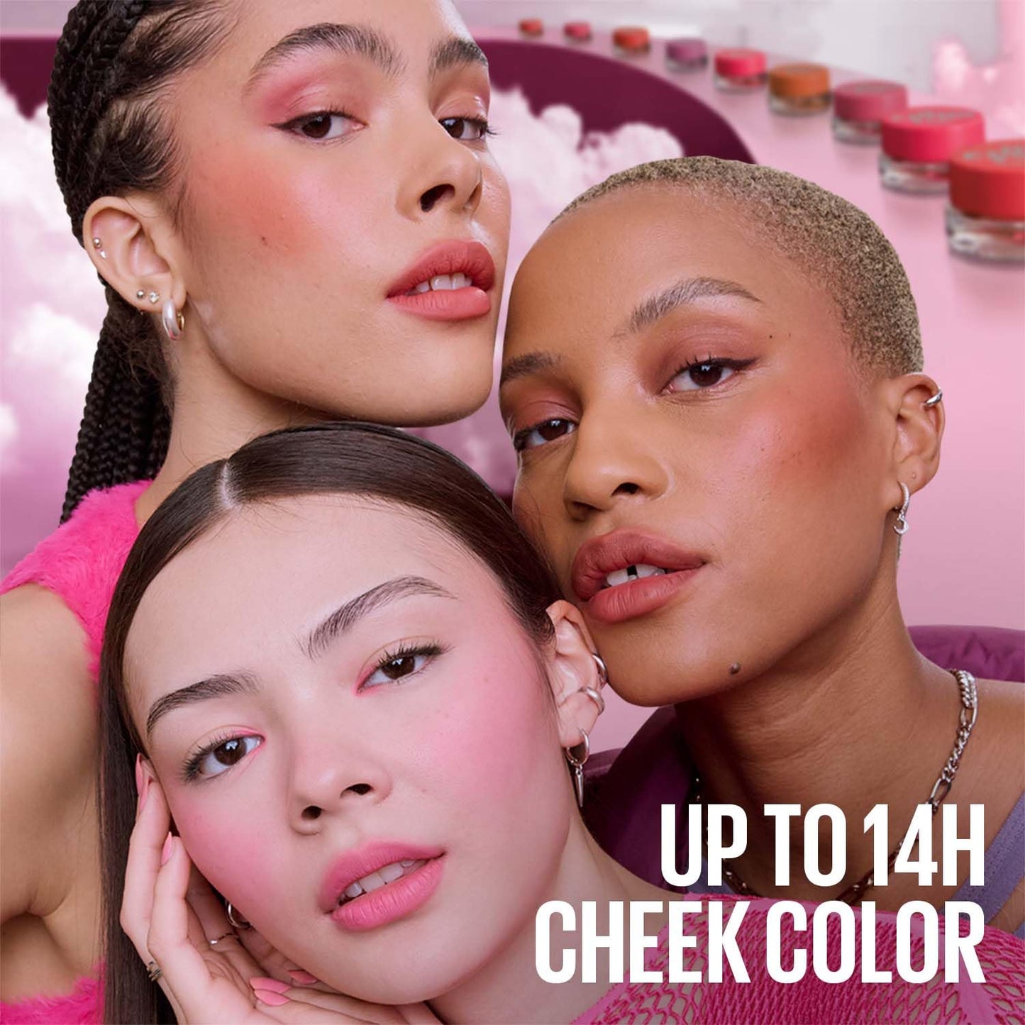 Maybelline Cloudtopia Cheek & Lip Mousse Blush | Lightweight, Pigmented Mousse in Enchanted Mauve, 5g