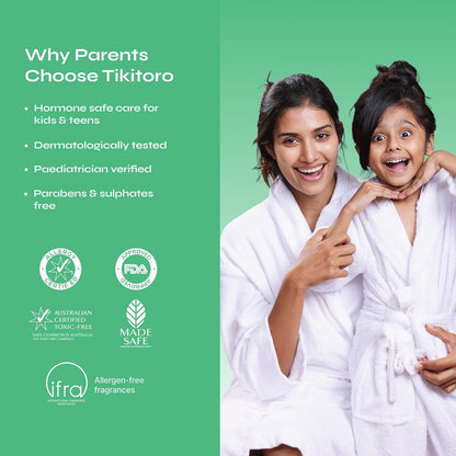 Tikitoro Kids Soothing Body Lotion | Pediatrician Approved | Moisturizes, Soothes & Nourishes Skin |100% Vegan with Avocado, Cocoa Butter, Kashmiri Saffron Extract |Daily Use (Age: 4+ Years) (300 x 1)