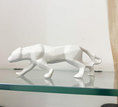 Modern Geometric White Panther for Home Decor (Pack of 1, White)
