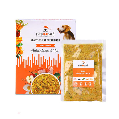 FurrMeals Wet Dog Food | Herbed Chicken and Rice | Pack of 1 x 500g | All Breed | Gluten Free | Preservative Free | Ready-to-Eat Fresh Dog Food