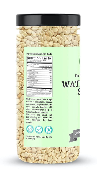 Go Vegan Watermelon Seeds for Eating - 150g | Tarbuj Magaj, Magaz Without Shell [Jar Pack]