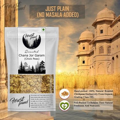 Forest Found Vacuum Roasted Black Chana Jor Garam (250g) – 100% Oil-Free & Gluten-Free Namkeen | No Salt & No Masala | Low-Fat Diet Snack for Weight Loss