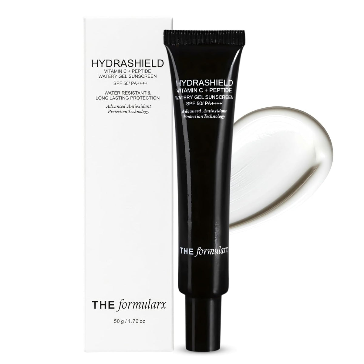 The Formularx Hydrashield Sunscreen SPF 50 PA++++ with Vitamin C & Peptide | For Oily, Acne, & Fungal Acne Prone Skin | Broad Spectrum UV & Blue Light Protection | Lightweight, No White Cast, Water & Sweat Resistant | 50g