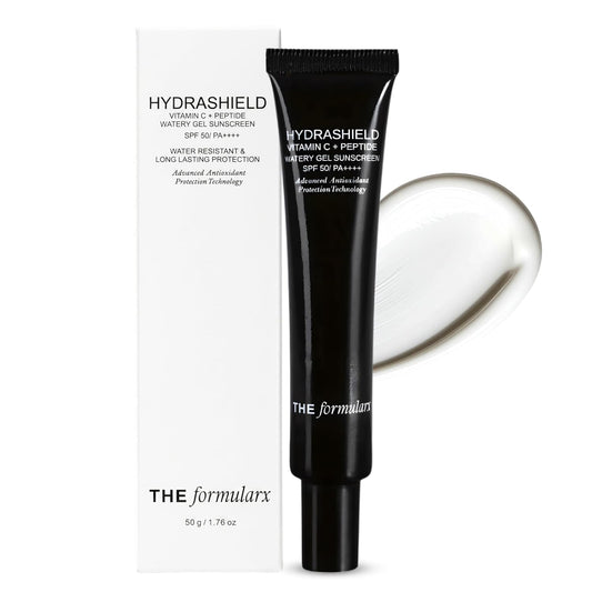 The Formularx Hydrashield Sunscreen SPF 50 PA++++ with Vitamin C & Peptide | For Oily, Acne, & Fungal Acne Prone Skin | Broad Spectrum UV & Blue Light Protection | Lightweight, No White Cast, Water & Sweat Resistant | 50g