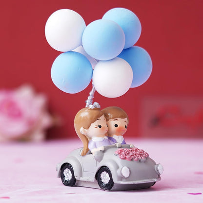 Valentine Gift for Girlfriend Boyfriend Romantic Couple Statue with Balloon on a Car Decorative Showpiece | Valentine Gift for Husband Wife Her Him | Valentines Day Decoration Items