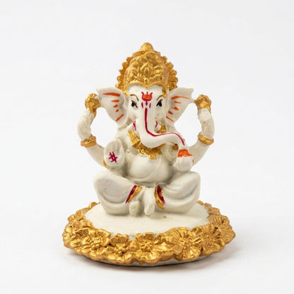 Gold Art India Ganesha Idol,Ganesh Statue for Home Decor,Ganesha murti for Office Desk, & Ganpati Idol for Car Dashboard,Unique Wedding & Birthday Gift
