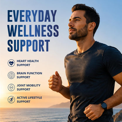 Growfitz Omega 3 Fish Oil (60 Softgels) | 2800 Mg | 10X Strength for Men & Women | No Fishy Burps | Supports Heart, Brain, Joints, Skin | With EPA+, Vitamin D3 & Vitamin E | Omega3 Fishoil Supplement