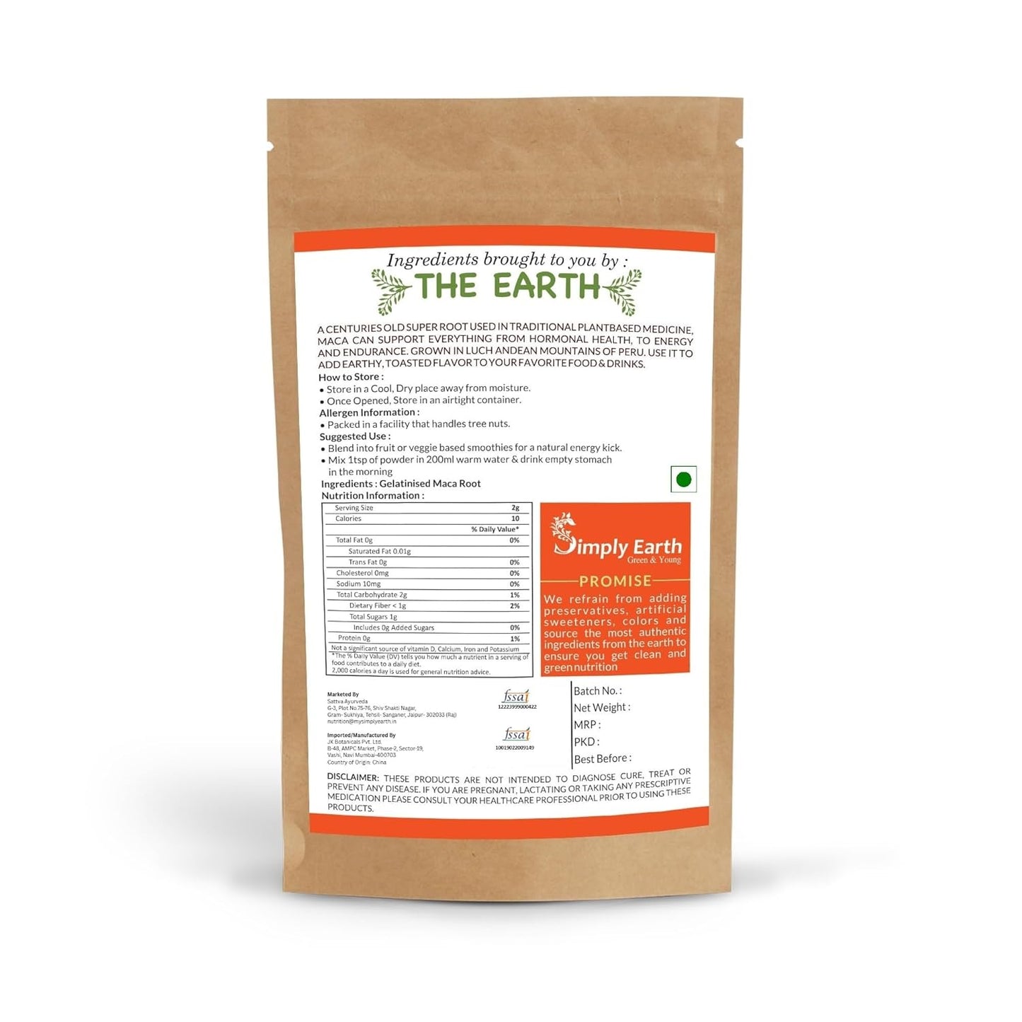 Simply Earth Korean Red Ginseng 100g and Gelatinised Peruvian Maca Root 75g Combo | Natural Herbal Supplement for Men & Women | Boosts Focus, Energy & Physical Endurance