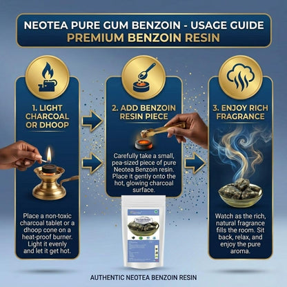 Neotea Pure Gum Benzoin Resin Paal Sambrani Natural Fragrance Paal Sambrani | Premium Indian Loban Dhoop100 gm