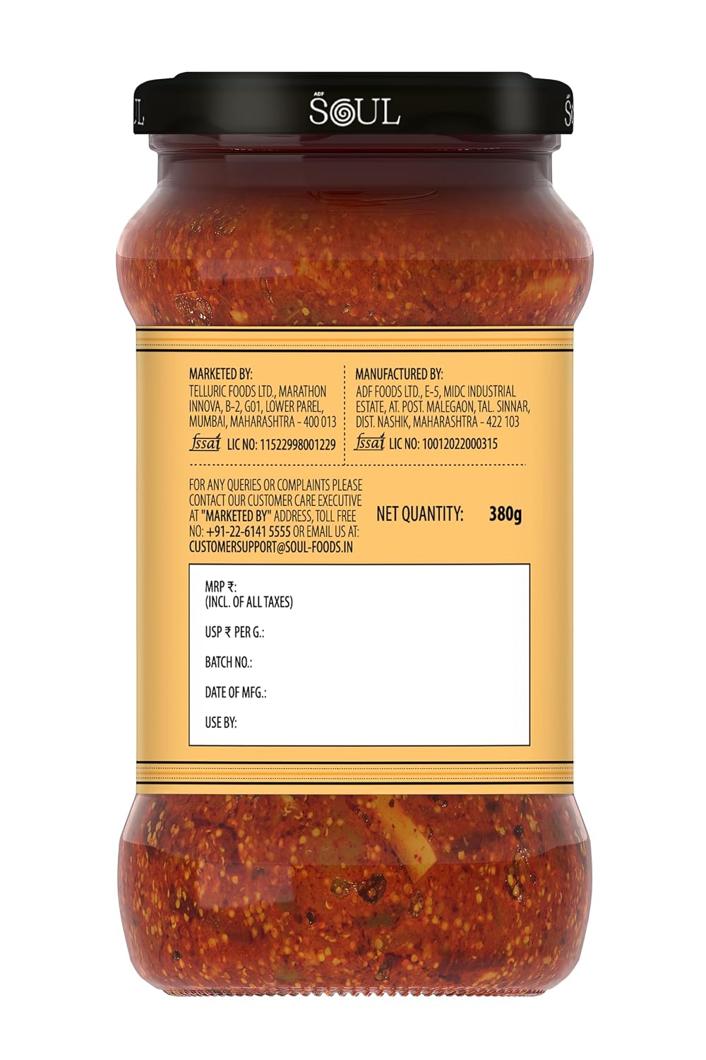 Soul Mixed Pickle 380g - Flavorful Blend in Sunflower Oil