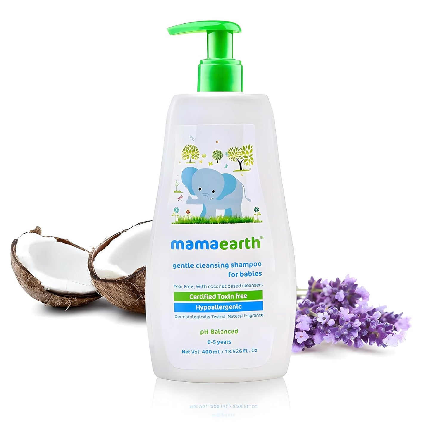 Mamaearth Gentle Cleansing Shampoo for Babies | Infused with Coconut, Jojoba Oil, Calendula Extract & Aloe Vera Extract | Tear-Free Natural Shampoo | 400 ml