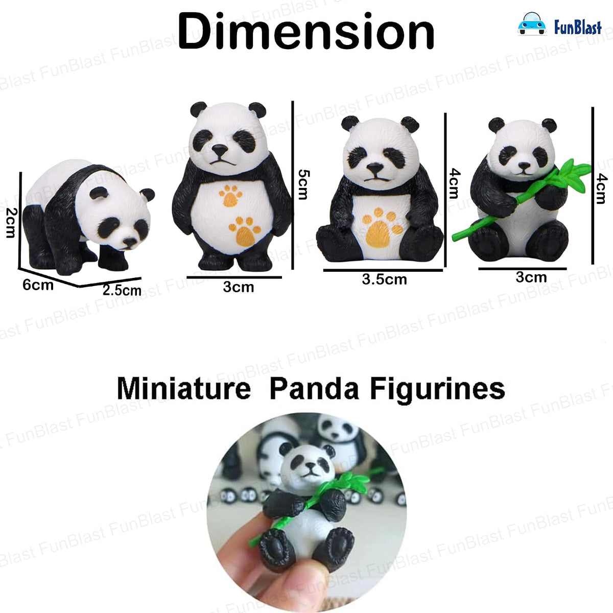 Panda Miniature Figurines - Decorative Showpiece, Gift for Him/Her, Diwali Deepwali New Year Home Decor, Bedroom, Living Room, Office, Table, Car Dashboard (Style-D)