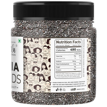 LDF Chia Seeds 100 gm | Chia Seed Ready-to-Eat Sabja Seeds High in Fiber & Omega-3 Chiya Seeds | Tukmaria Seed Ideal for Smoothies, Salads, and Snacks | Perfect for Gifting